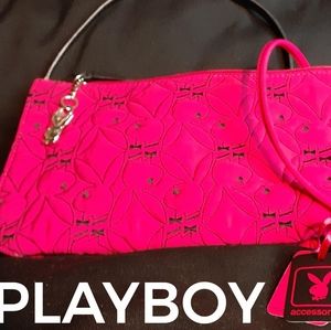 COPY - Hot Pink Playboy Quilted Cloth Makeup Bag W/Mirror